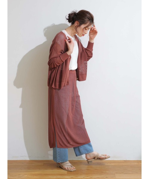 Green　Parks（グリーンパークス）の「メッシュニットスカート＊＊（スカート・レディース・ライトベージュ/モカ/ブラウン・FREE）」の5枚目の写真