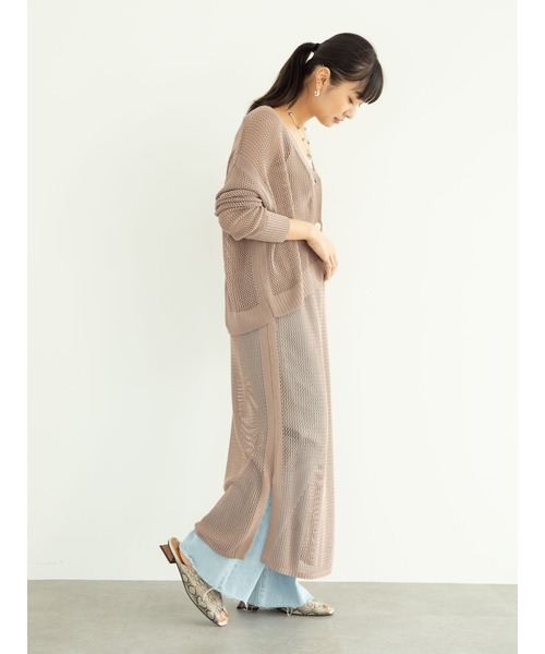 Green　Parks（グリーンパークス）の「メッシュニットスカート＊＊（スカート・レディース・ライトベージュ/モカ/ブラウン・FREE）」の10枚目の写真