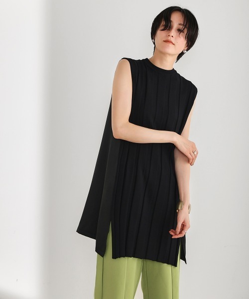 Bou Jeloud（ブージュルード）の「ハイネックノースリーブリブニット（ニット/セーター・レディース・ブラック/レッド/カーキ・FREE）」の8枚目の写真