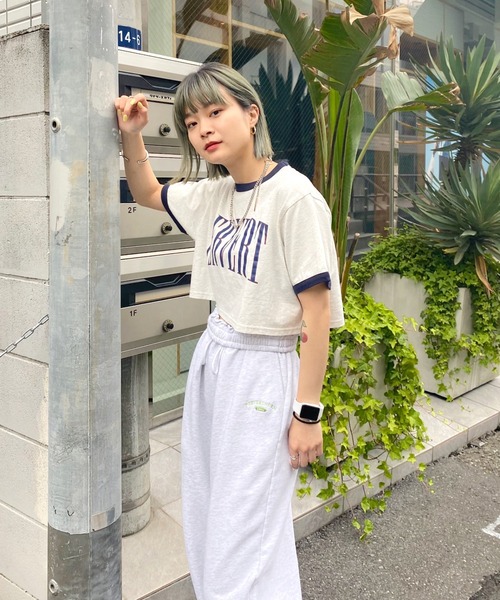 WHO'S WHO gallery(フーズフーギャラリー)の「リンガーコンパクトTEE(Tシャツ/カットソー・レディース・ホワイト/ブラック/グリーン/オートミール・FREE)」の5枚目の写真