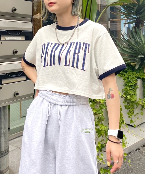 WHO'S WHO gallery(フーズフーギャラリー)の「リンガーコンパクトTEE(Tシャツ/カットソー・レディース・ホワイト/ブラック/グリーン/オートミール・FREE)」の6枚目の写真