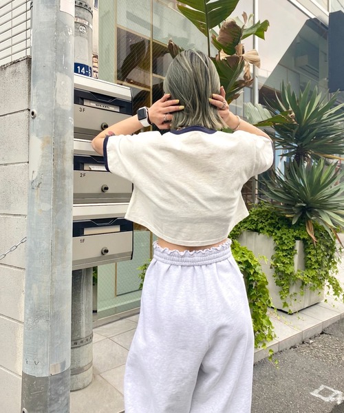 WHO'S WHO gallery(フーズフーギャラリー)の「リンガーコンパクトTEE(Tシャツ/カットソー・レディース・ホワイト/ブラック/グリーン/オートミール・FREE)」の8枚目の写真