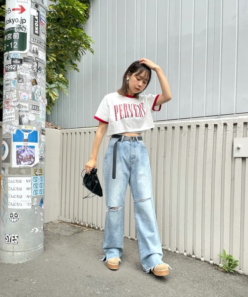 WHO'S WHO gallery(フーズフーギャラリー)の「リンガーコンパクトTEE(Tシャツ/カットソー・レディース・ホワイト/ブラック/グリーン/オートミール・FREE)」の14枚目の写真