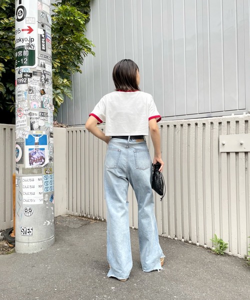 WHO'S WHO gallery(フーズフーギャラリー)の「リンガーコンパクトTEE(Tシャツ/カットソー・レディース・ホワイト/ブラック/グリーン/オートミール・FREE)」の15枚目の写真