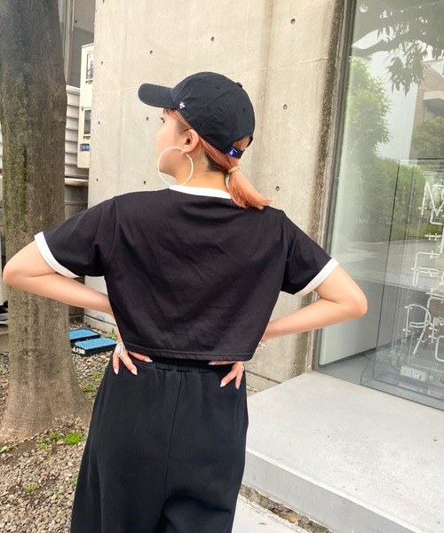 WHO'S WHO gallery(フーズフーギャラリー)の「リンガーコンパクトTEE(Tシャツ/カットソー・レディース・ホワイト/ブラック/グリーン/オートミール・FREE)」の18枚目の写真