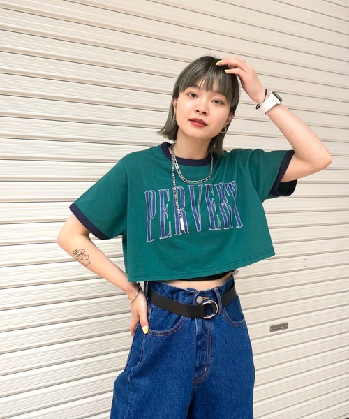 WHO'S WHO gallery(フーズフーギャラリー)の「リンガーコンパクトTEE(Tシャツ/カットソー・レディース・ホワイト/ブラック/グリーン/オートミール・FREE)」の21枚目の写真
