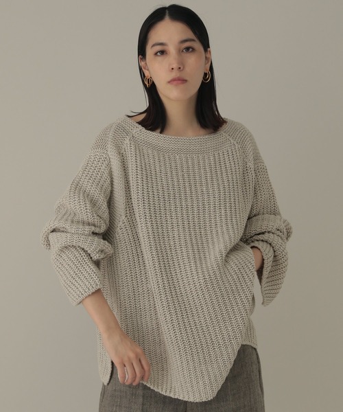 Chaos(カオス)の「リネンシルクニットプルオーバー(ニット/セーター・レディース・ベージュ/ブラック・FREE)」の2枚目の写真