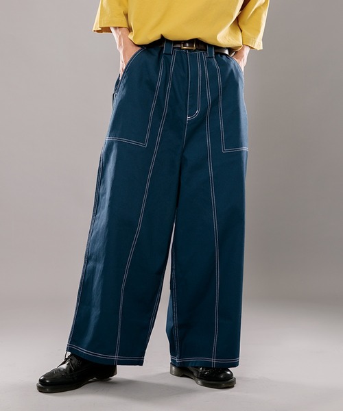kutir(クティール)の「ステッチワイドパンツ(その他パンツ・メンズ・ブラック/オフホワイト/ダークブルー・SMALL/MEDIUM/LARGE)」の3枚目の写真
