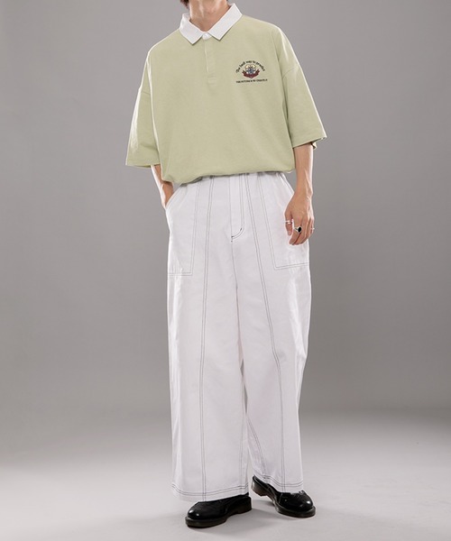 kutir(クティール)の「ステッチワイドパンツ(その他パンツ・メンズ・ブラック/オフホワイト/ダークブルー・SMALL/MEDIUM/LARGE)」の4枚目の写真