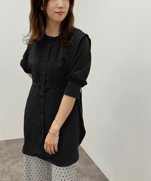apres jour mignon(アプレジュールミニョン)の「デザインバンドカラーシャツ 【ZOZOTOWN限定アイテム】(シャツ/ブラウス・レディース・オフホワイト/ブラック/アイボリー・フリー/X-LARGE)」の3枚目の写真