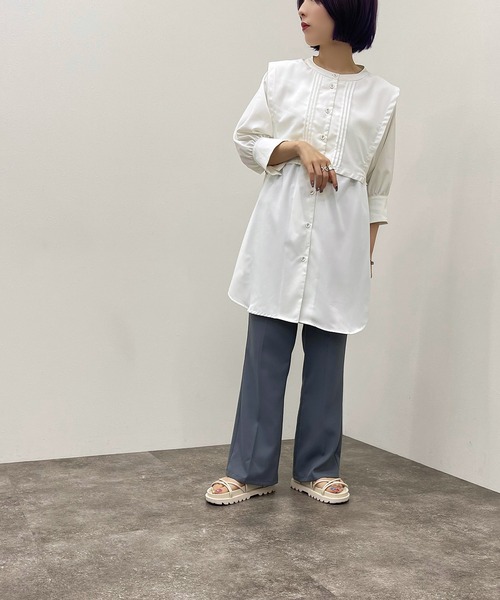apres jour mignon(アプレジュールミニョン)の「デザインバンドカラーシャツ 【ZOZOTOWN限定アイテム】(シャツ/ブラウス・レディース・オフホワイト/ブラック/アイボリー・フリー/X-LARGE)」の13枚目の写真