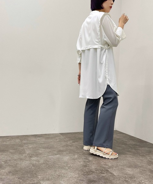 apres jour mignon(アプレジュールミニョン)の「デザインバンドカラーシャツ 【ZOZOTOWN限定アイテム】(シャツ/ブラウス・レディース・オフホワイト/ブラック/アイボリー・フリー/X-LARGE)」の8枚目の写真
