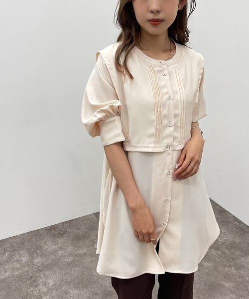 apres jour mignon(アプレジュールミニョン)の「デザインバンドカラーシャツ 【ZOZOTOWN限定アイテム】(シャツ/ブラウス・レディース・オフホワイト/ブラック/アイボリー・フリー/X-LARGE)」の11枚目の写真