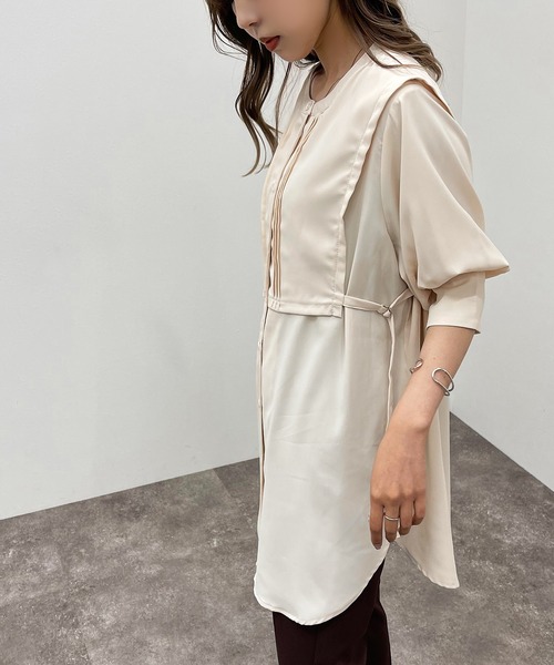 apres jour mignon(アプレジュールミニョン)の「デザインバンドカラーシャツ 【ZOZOTOWN限定アイテム】(シャツ/ブラウス・レディース・オフホワイト/ブラック/アイボリー・フリー/X-LARGE)」の16枚目の写真