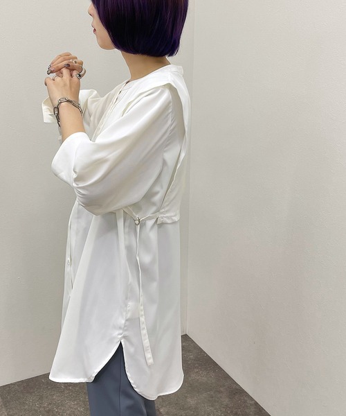 apres jour mignon(アプレジュールミニョン)の「デザインバンドカラーシャツ 【ZOZOTOWN限定アイテム】(シャツ/ブラウス・レディース・オフホワイト/ブラック/アイボリー・フリー/X-LARGE)」の15枚目の写真