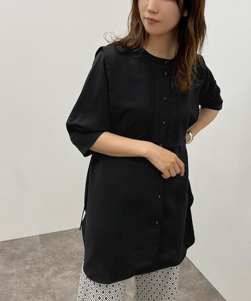 apres jour mignon(アプレジュールミニョン)の「デザインバンドカラーシャツ 【ZOZOTOWN限定アイテム】(シャツ/ブラウス・レディース・オフホワイト/ブラック/アイボリー・フリー/X-LARGE)」の9枚目の写真