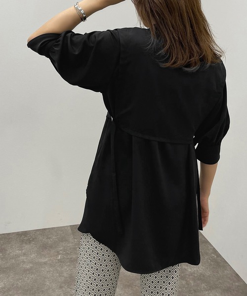 apres jour mignon(アプレジュールミニョン)の「デザインバンドカラーシャツ 【ZOZOTOWN限定アイテム】(シャツ/ブラウス・レディース・オフホワイト/ブラック/アイボリー・フリー/X-LARGE)」の6枚目の写真