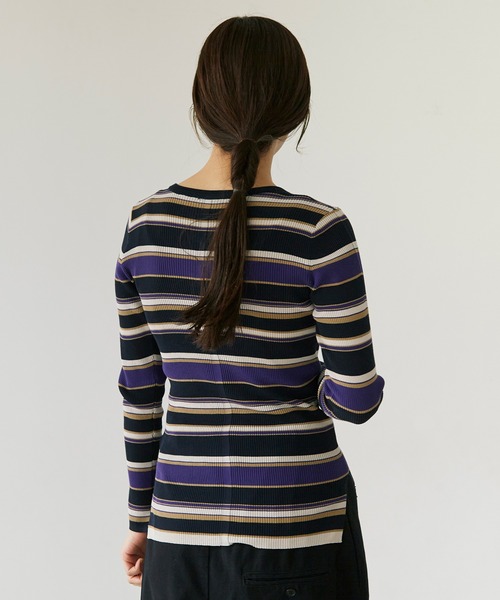 note et silence (ノートエシロンス)の「.High twist cotton クループルオーバー(Tシャツ/カットソー・レディース・マルチ/オフホワイト/ネイビー/グレー・FREE)」の6枚目の写真