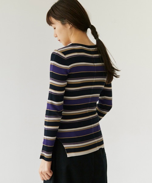 note et silence (ノートエシロンス)の「.High twist cotton クループルオーバー(Tシャツ/カットソー・レディース・マルチ/オフホワイト/ネイビー/グレー・FREE)」の7枚目の写真