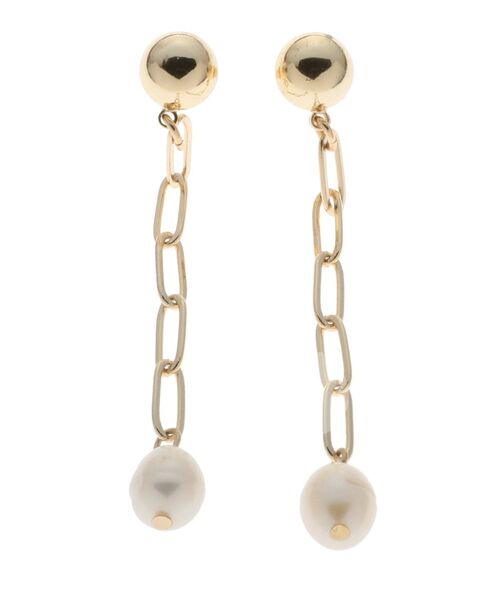 LAGUNAMOON（ラグナムーン）の「LADY淡水パールチェーンスウィングピアス（ピアス（両耳用）・レディース・アイボリー・FREE）」の2枚目の写真