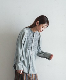 FIL DE FER | デニムキルティング　ロングシャツ(シャツ/ブラウス)