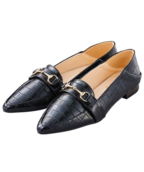 GeeRA（ジーラ）の「ビットローファー＜ポインテッドトゥ＞（ローファー・レディース・アイボリー/キャメル/パイソン/ブラック系その他/レオパード/ブラック/ダークブラウン/その他1/サンドグレー/ライトホワイト・MEDIUM/X-LARGE/SMALL/LARGE）」の4枚目の写真