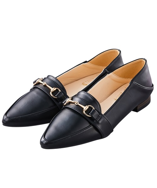 GeeRA（ジーラ）の「ビットローファー＜ポインテッドトゥ＞（ローファー・レディース・アイボリー/キャメル/パイソン/ブラック系その他/レオパード/ブラック/ダークブラウン/その他1/サンドグレー/ライトホワイト・MEDIUM/X-LARGE/SMALL/LARGE）」の3枚目の写真