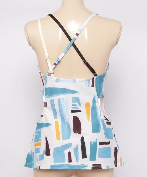 MAISON SPECIAL（メゾンスペシャル）の「アブストラクトカットオフスウィムキャミソール【MAISON SPECIAL/メゾンスペシャル】（水着・レディース・ブルー/グリーン・36/38）」の4枚目の写真