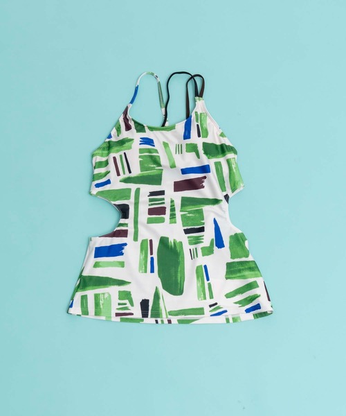 MAISON SPECIAL（メゾンスペシャル）の「アブストラクトカットオフスウィムキャミソール【MAISON SPECIAL/メゾンスペシャル】（水着・レディース・ブルー/グリーン・36/38）」の2枚目の写真