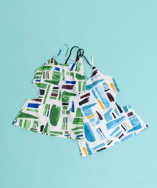 MAISON SPECIAL（メゾンスペシャル）の「アブストラクトカットオフスウィムキャミソール【MAISON SPECIAL/メゾンスペシャル】（水着・レディース・ブルー/グリーン・36/38）」の5枚目の写真