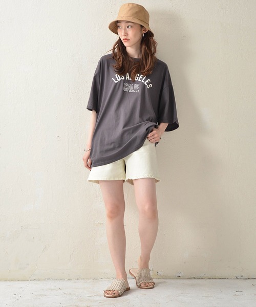 Monocoro toppi(モノコロトッピ)の「ロゴプリントTシャツ-LOSANGELS-(Tシャツ/カットソー・レディース・グリーン/ホワイト/チャコールグレー・M)」の19枚目の写真