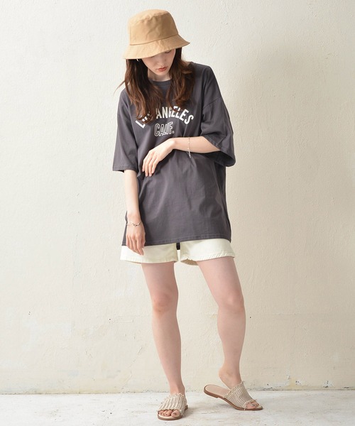 Monocoro toppi(モノコロトッピ)の「ロゴプリントTシャツ-LOSANGELS-(Tシャツ/カットソー・レディース・グリーン/ホワイト/チャコールグレー・M)」の22枚目の写真