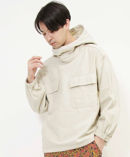 Johnbull（ジョンブル）の「サルベージパーカー（シャツ/ブラウス・メンズ・ブラウン/ホワイト・MEDIUM/LARGE/SMALL）」の5枚目の写真