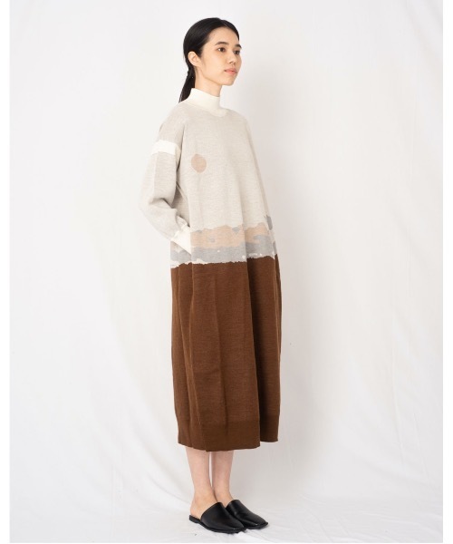 rikolekt（リコレクト）の「"time" KNIT DRESS（ワンピース・レディース・ホワイト/グレー・FREE）」の9枚目の写真