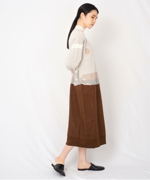 rikolekt（リコレクト）の「"time" KNIT DRESS（ワンピース・レディース・ホワイト/グレー・FREE）」の10枚目の写真