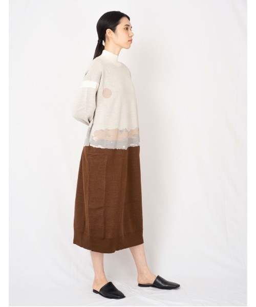 rikolekt（リコレクト）の「"time" KNIT DRESS（ワンピース・レディース・ホワイト/グレー・FREE）」の11枚目の写真