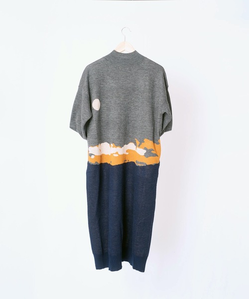 rikolekt（リコレクト）の「"time" KNIT DRESS（ワンピース・レディース・ホワイト/グレー・FREE）」の4枚目の写真