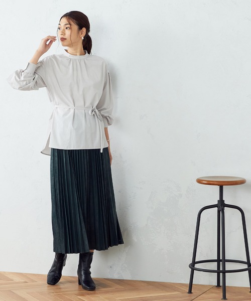 COMME CA ISM（コムサイズム）の「スタンドカラー　ブラウス（シャツ/ブラウス・レディース・ライトグレー/グレー/ピンク・MEDIUM/LARGE）」の13枚目の写真