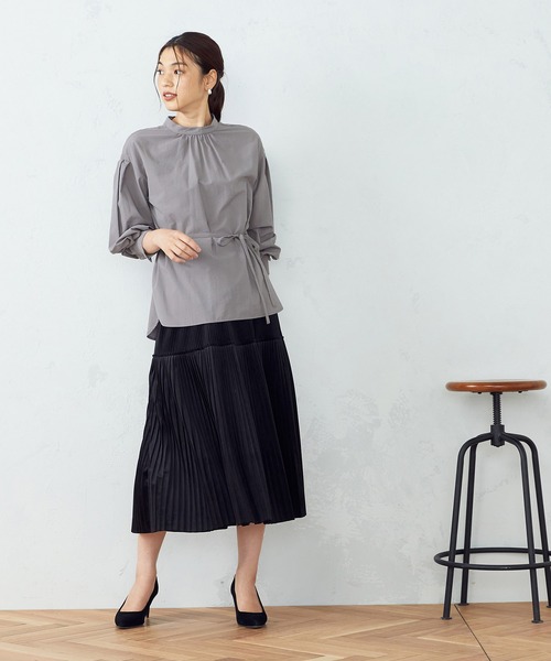 COMME CA ISM（コムサイズム）の「スタンドカラー　ブラウス（シャツ/ブラウス・レディース・ライトグレー/グレー/ピンク・MEDIUM/LARGE）」の16枚目の写真