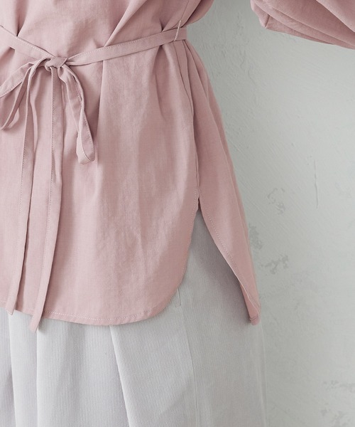 COMME CA ISM（コムサイズム）の「スタンドカラー　ブラウス（シャツ/ブラウス・レディース・ライトグレー/グレー/ピンク・MEDIUM/LARGE）」の6枚目の写真