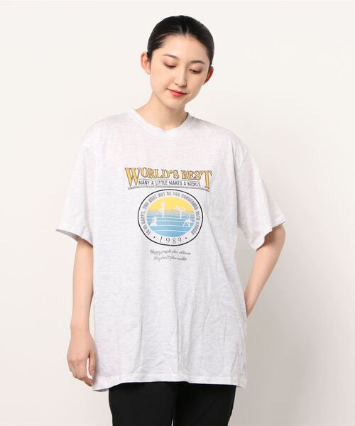 Figments（フィグメンツ）の「WORLD'SBEST T（Tシャツ/カットソー・レディース・スミクロ/杢グレー・FREE）」の5枚目の写真