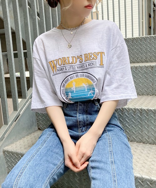 Figments（フィグメンツ）の「WORLD'SBEST T（Tシャツ/カットソー・レディース・スミクロ/杢グレー・FREE）」の8枚目の写真