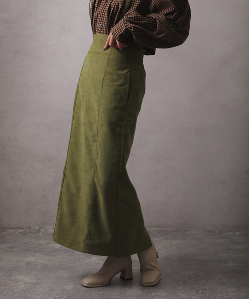 ap retro（アプレトロ）の「ロングタイトスカート　サス付き（スカート・レディース・ブラック/ピンク/グリーン/アイボリー・FREE）」の4枚目の写真