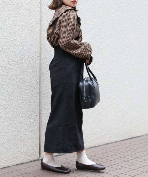 ap retro（アプレトロ）の「ロングタイトスカート　サス付き（スカート・レディース・ブラック/ピンク/グリーン/アイボリー・FREE）」の9枚目の写真