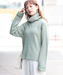 Ray BEAMS | Ray BEAMS / プレーティング ストライプ タートル ニット(ニット/セーター)