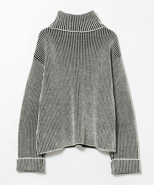 Ray BEAMS（レイビームス）の「Ray BEAMS / プレーティング ストライプ タートル ニット（ニット/セーター・レディース・ブラック/グリーン系その他2・ONE SIZE）」の10枚目の写真