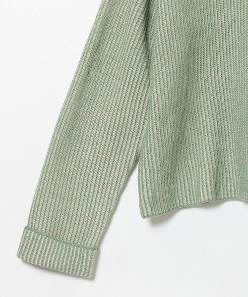 Ray BEAMS（レイビームス）の「Ray BEAMS / プレーティング ストライプ タートル ニット（ニット/セーター・レディース・ブラック/グリーン系その他2・ONE SIZE）」の19枚目の写真