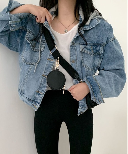 BEIDELLI（ベイデリー）の「[BELLIDE MADE] オーバーフィットフード付きデニムジャケット（デニムジャケット・レディース・ブラック/ブルー・FREE）」の14枚目の写真