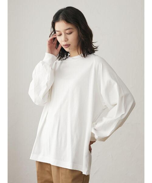 Green　Parks（グリーンパークス）の「ハイネックラグランロンTEE＊（Tシャツ/カットソー・レディース・チャコールグレー/ライトグレー/レッド/オフホワイト・FREE）」の5枚目の写真