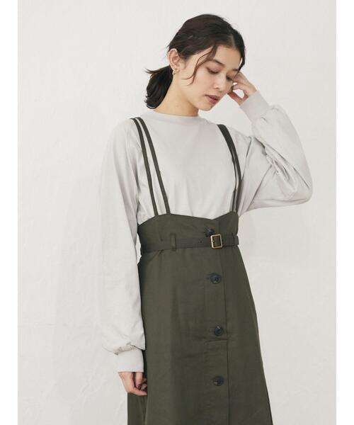 Green　Parks（グリーンパークス）の「ハイネックラグランロンTEE＊（Tシャツ/カットソー・レディース・チャコールグレー/ライトグレー/レッド/オフホワイト・FREE）」の6枚目の写真